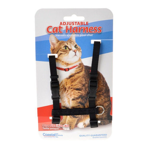 Nylon Adjustable Cat Harness - Black Girth Size 10"-18" by Tuff Collar