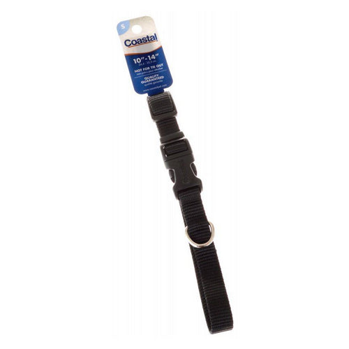 Nylon Adjustable Collar - Black 10"-14" Long x 5/8" Wide by Tuff Collar