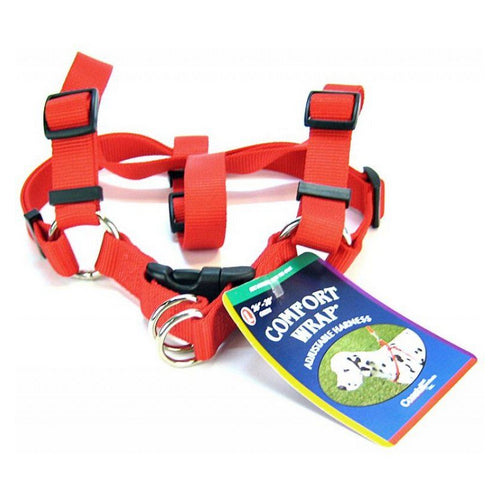 Comfort Wrap Nylon Adjustable Harness - Red Large (Girth Size 26"-40") by Tuff Collar
