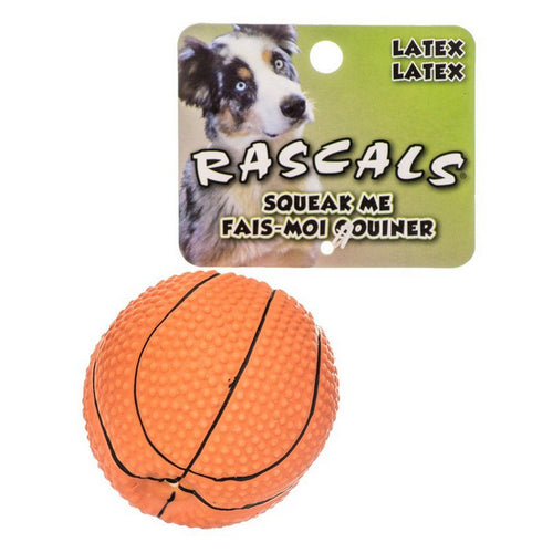 Coastal Pet, Rascals Latex Basketball Dog Toy, 2.5