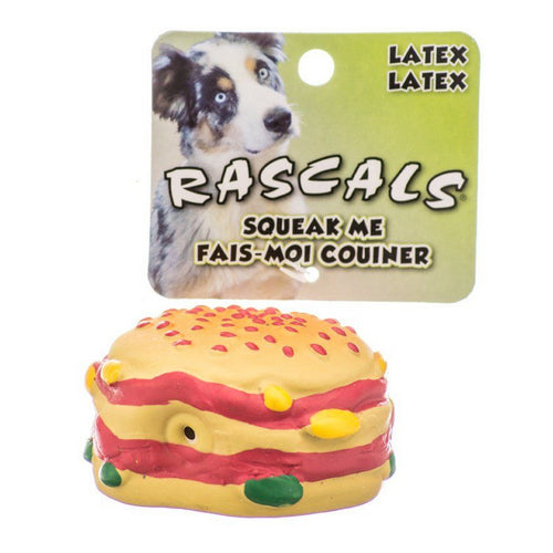 Rascals Latex Hamburger Dog Toy 2.5" Diameter by Coastal Pet