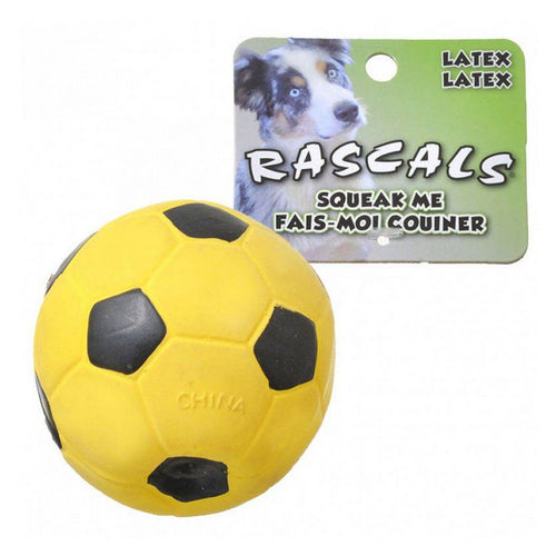 Coastal Pet, Rascals Latex Soccer Ball for Dogs - Yellow, 3
