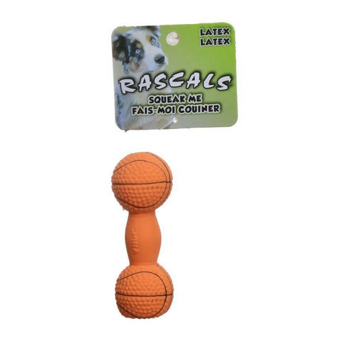 Rascals Latex Basketball Dumbbell Dog Toy 4" Long by Coastal Pet