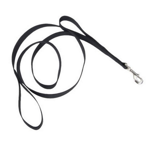 Loops 2 Double Nylon Handle Leash - Black 6" Long x 1" Wide by Coastal Pet