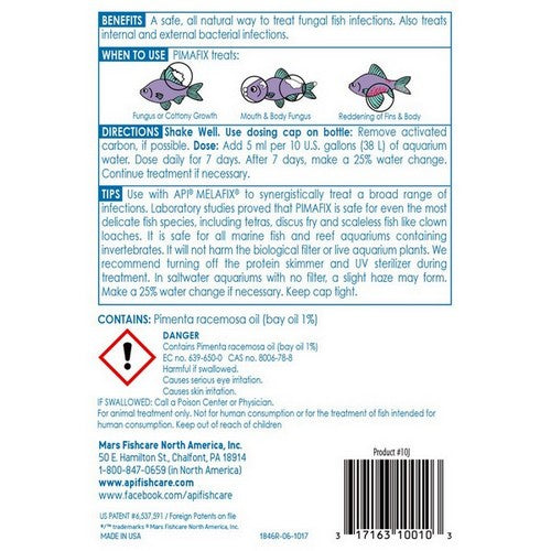 API, PimaFix Antifungal Fish Remedy, 16 oz Bottle (Treats 946 Gallons)