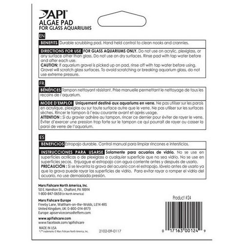 API, Doc Wellfish's Hand Held Algae Pad for Glass Aquariums, Algae Pad - Glass