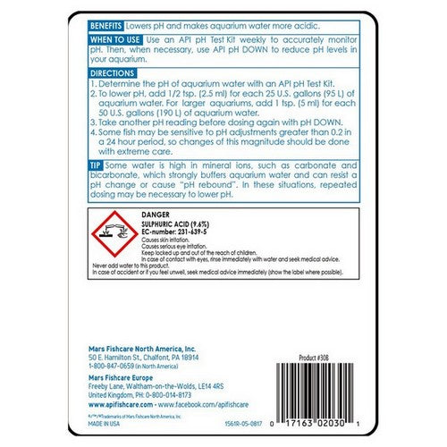 API, pH Down Aquarium pH Adjuster, 16 oz
