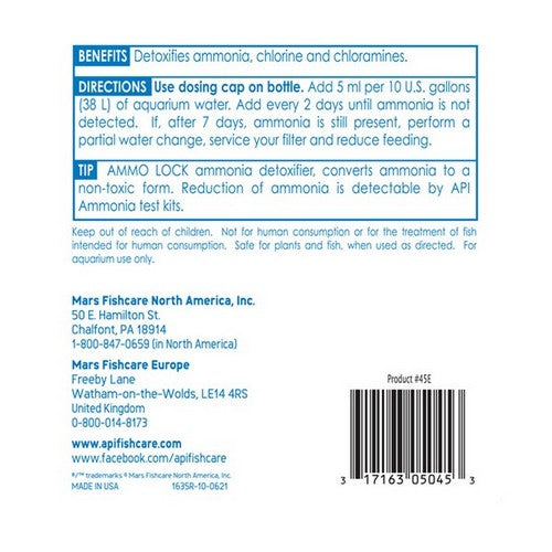 API, Ammo Lock Ammonia Detoxifier for Aquariums, 16 oz (Treats 946 Gallons)