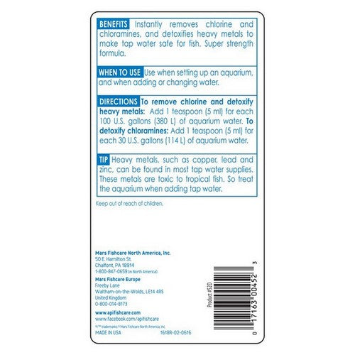 API, Tap Water Conditioner, 1 Gallon