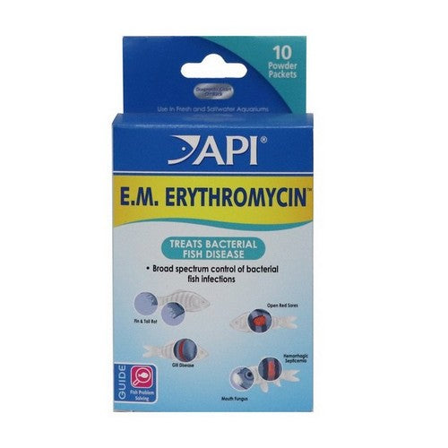 API, E.M. Erythromycin Powder, 10 Packets - (200 mg Each)