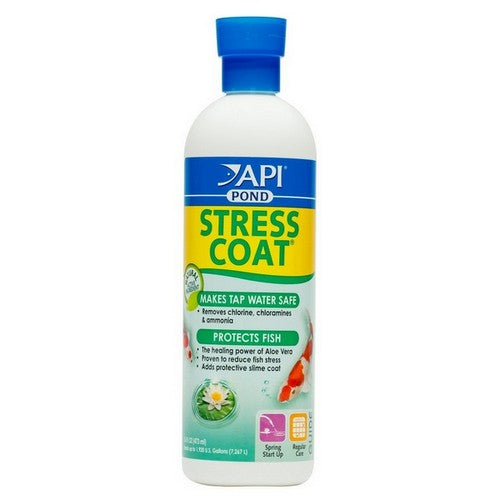 Pond Care, Stress Coat Plus Fish & Tap Water Conditioner for Ponds, 16 oz (Treats 1,920 Gallons)