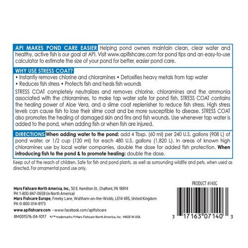 Pond Care, Stress Coat Plus Fish & Tap Water Conditioner for Ponds, 32 oz (Treats 3,840 Gallons)