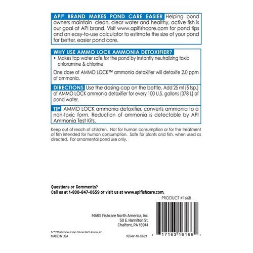 Ammo Lock Ammonia Detoxifier for Ponds 16 oz (Treats 1,920 Gallons) by Pond Care
