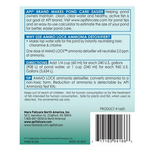 Ammo Lock Ammonia Detoxifier for Ponds 64 oz (Treats 7,680 Gallons) by Pond Care