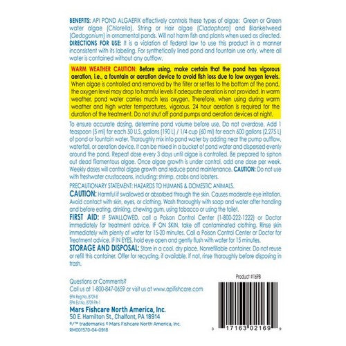 AlgaeFix Algae Control for Ponds 16 oz algaefix (Treats 4,800 Gallons) by Pond Care