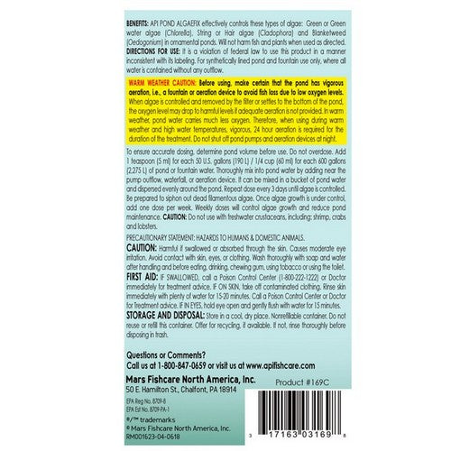 Pond Care, AlgaeFix Algae Control for Ponds, 1 Gallon (Treats 38,400 Gallons)