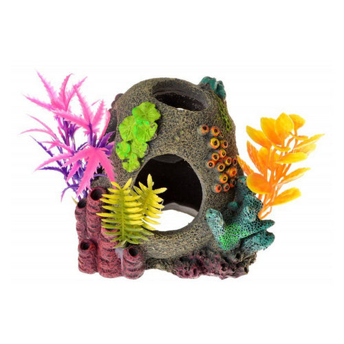 Blue Ribbon Pet Products, Exotic Environments Sunken Orb Floral Ornament, 1 Count