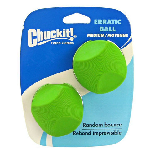 Erratic Ball for Dogs Medium Ball - 2.25" Diameter (2 Pack) by Chuckit!