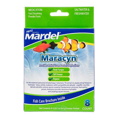 Maracyn Bacterial Treatment Powder for Freshwater and Saltwater Aquariums 8 Count - (8 x 0.021 oz Powder Packets) by Mardel