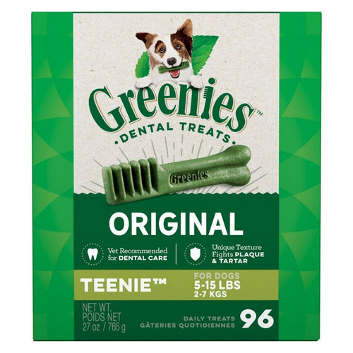Greenies, Original Teenie Dental Dog Treats, Teenie - 96 Treats - (Dogs 5-15 lbs)