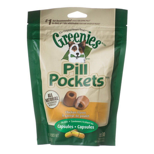 Greenies, Pill Pocket Chicken Flavor Dog Treats, Large - 30 Treats (Capsules)