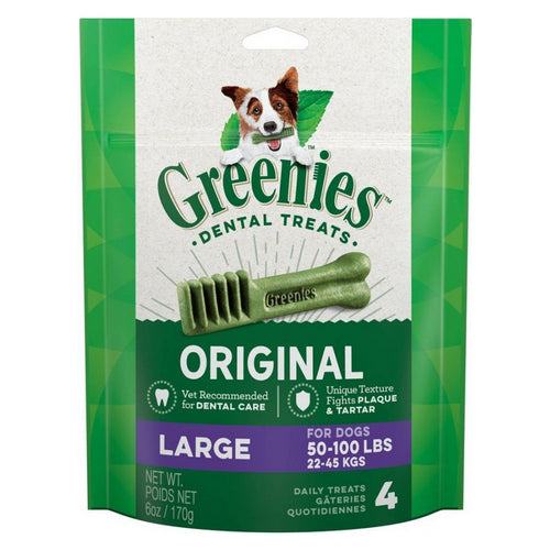 Greenies, Original Teenie Dental Dog Treats, Large - 4 Treats - (Dogs 50-100 lbs)