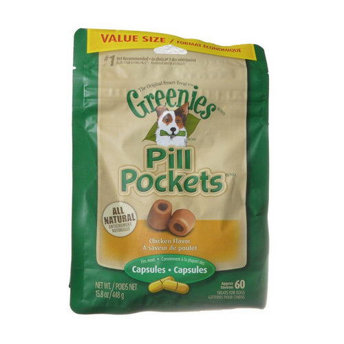 Greenies, Pill Pocket Chicken Flavor Dog Treats, Large - 60 Treats (Capsules)