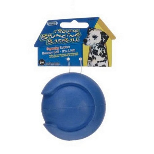 iSqueak Bouncing Baseball Rubber Dog Toy Medium - 3" Diameter by JW Pet