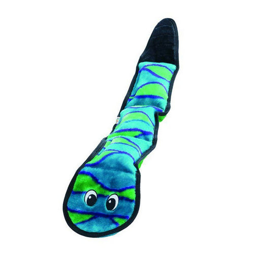 Green & Black Squeaker Snake Dog Toy 3 Squeakers - 21" Long by Invincibles