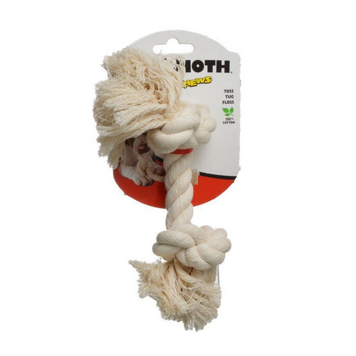 Flossy Chews Rope Bone - White Small (9" Long) by Mammoth Pet Products