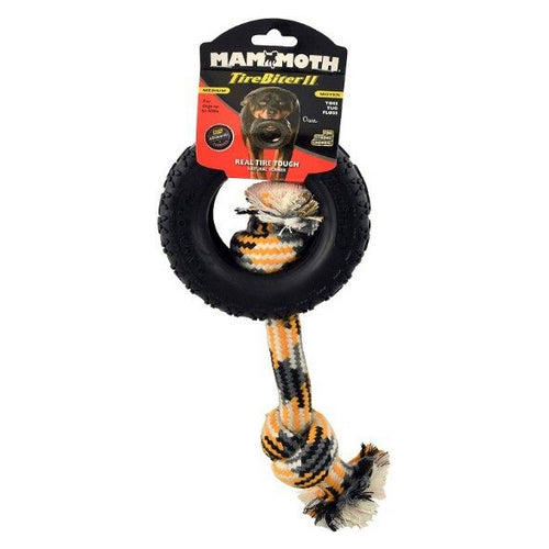 Tirebiter II Dog Toy with Rope Medium 1 count (5"D) by Mammoth Pet Products