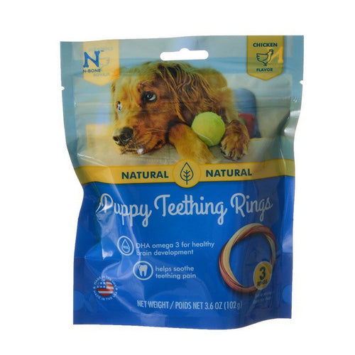 Puppy Teething Ring - Chicken Flavor Puppy Teething Ring - 3.5 (3 Pack) by N-Bone