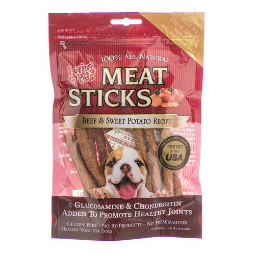 Loving Pets, Meat Sticks Dog Treats - Beef & Sweet Potato, 5 oz