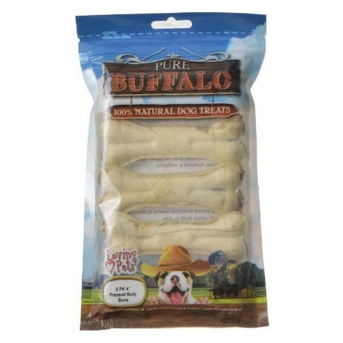 Loving Pets, Pure Buffalo Dog Treats - Pressed Bully Bone, 4