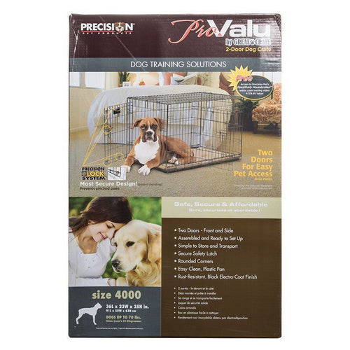 Pro Value by Great Crate - 2 Door Crate - Black Model 4000 (36"L x 23"W x 25"H) For Dogs up to 70 lbs by Precision Pet