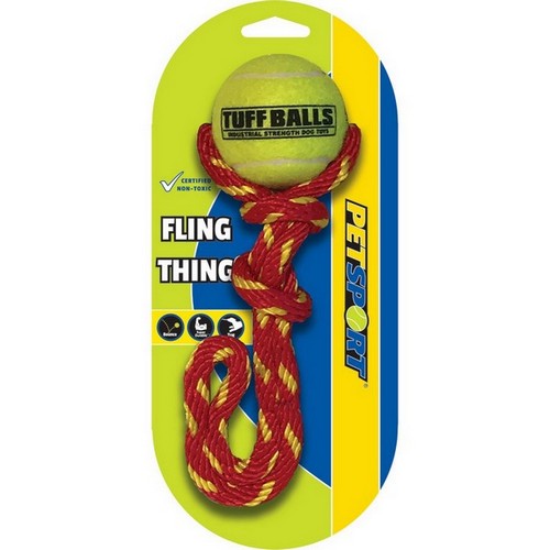 Tuff Ball Fling Thing Dog Toy Medium (2.5" Ball) by Petsport USA