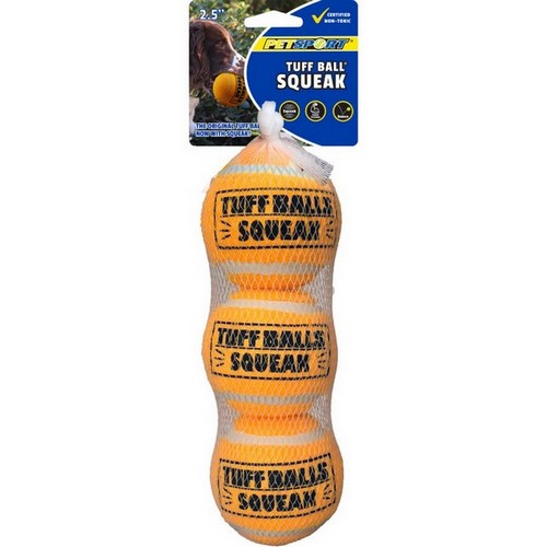 Petsport USA, Tuff Ball Squeak Dog Toy, Medium - 3 Pack - (2.5