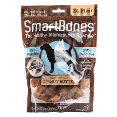 Peanut Butter Dog Chews Mini - 2" Long - Dogs under 20 Lbs (24 Pack) by Smartbones