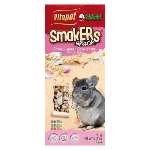 A&E Cage Company, Smakers Coconut-Rose Sticks for Chinchillas, 2 count