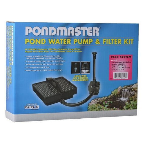 Garden Pond Filter System Kit Model 1250 - 250 GPH (Up to 600 Gallons) by Pondmaster