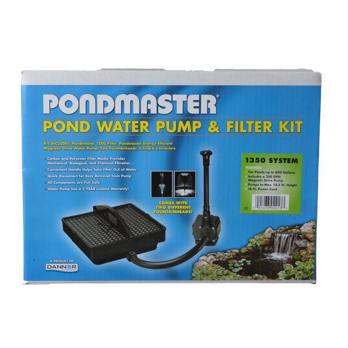 Garden Pond Filter System Kit Model 1350 - 350 GPH (Up to 800 Gallons) by Pondmaster