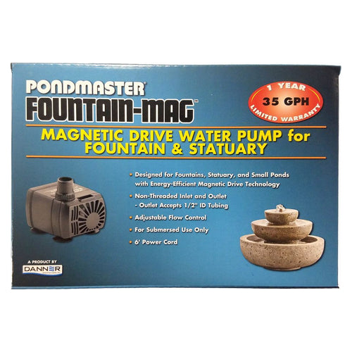 Danner, Pondmaster Pond-Mag Magnetic Drive Water Pump Black, Model .35 (35 GPH)