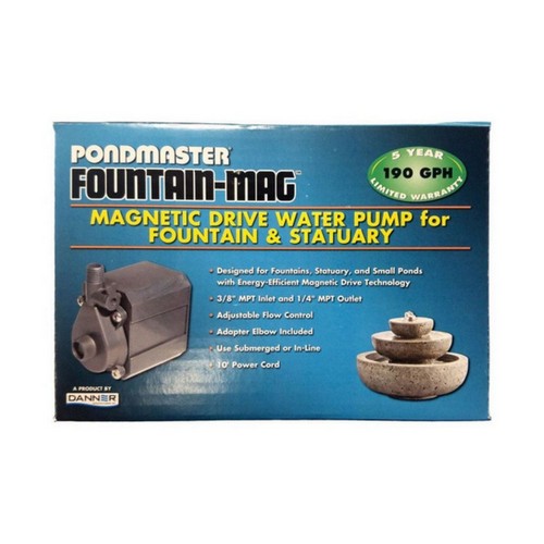 Danner, Pondmaster Pond-Mag Magnetic Drive Water Pump Black, Model 1.9 (190 GPH)