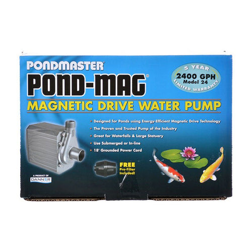 Danner, Pondmaster Pond-Mag Magnetic Drive Water Pump Black, Model 24 (2400 GPH)