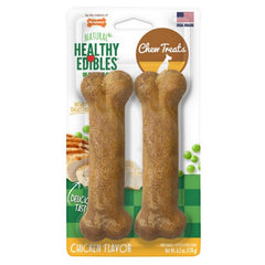 Healthy Edibles All Natural Long Lasting Chicken Flavor Dog Chew Treats 6.2 Oz / Medium by Nylabone