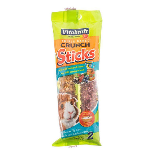 Triple Baked Crunch Sticks Treat for Guinea Pigs - Berry & Yogurt Flavor 2 Pack by Vitakraft