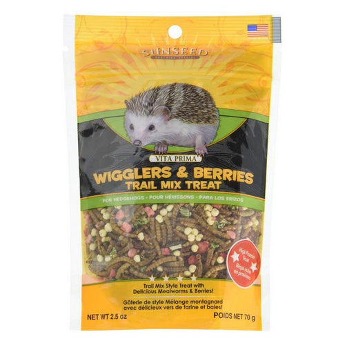 Vitakraft, Sunseed Vita Prima Wigglers & Berries Trail Mix Hedgehog Treat, 2.5 oz