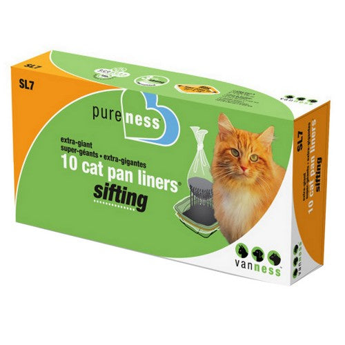 PureNess Sifting Cat Pan Liners Extra Giant (SL7) - 10 Pack by Van Ness