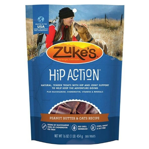 Hip Action Dog Treats - Peanut Butter & Oats Recipe 1 lb by Zuke's