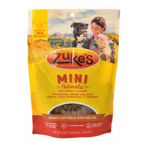 Mini Naturals Dog Treats - Peanut Butter & Oats Recipe 1 lb by Zuke's